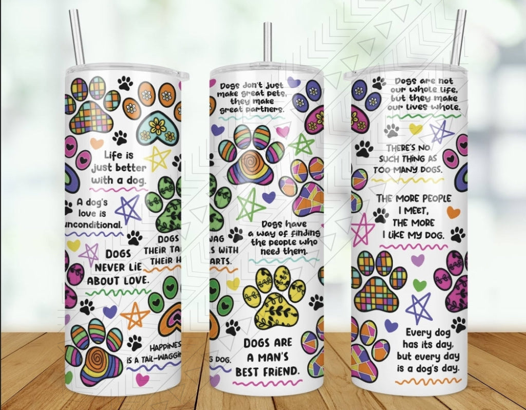 Dog Paw Quotes Tumbler – Bee So Beautiful, image size:1024x800