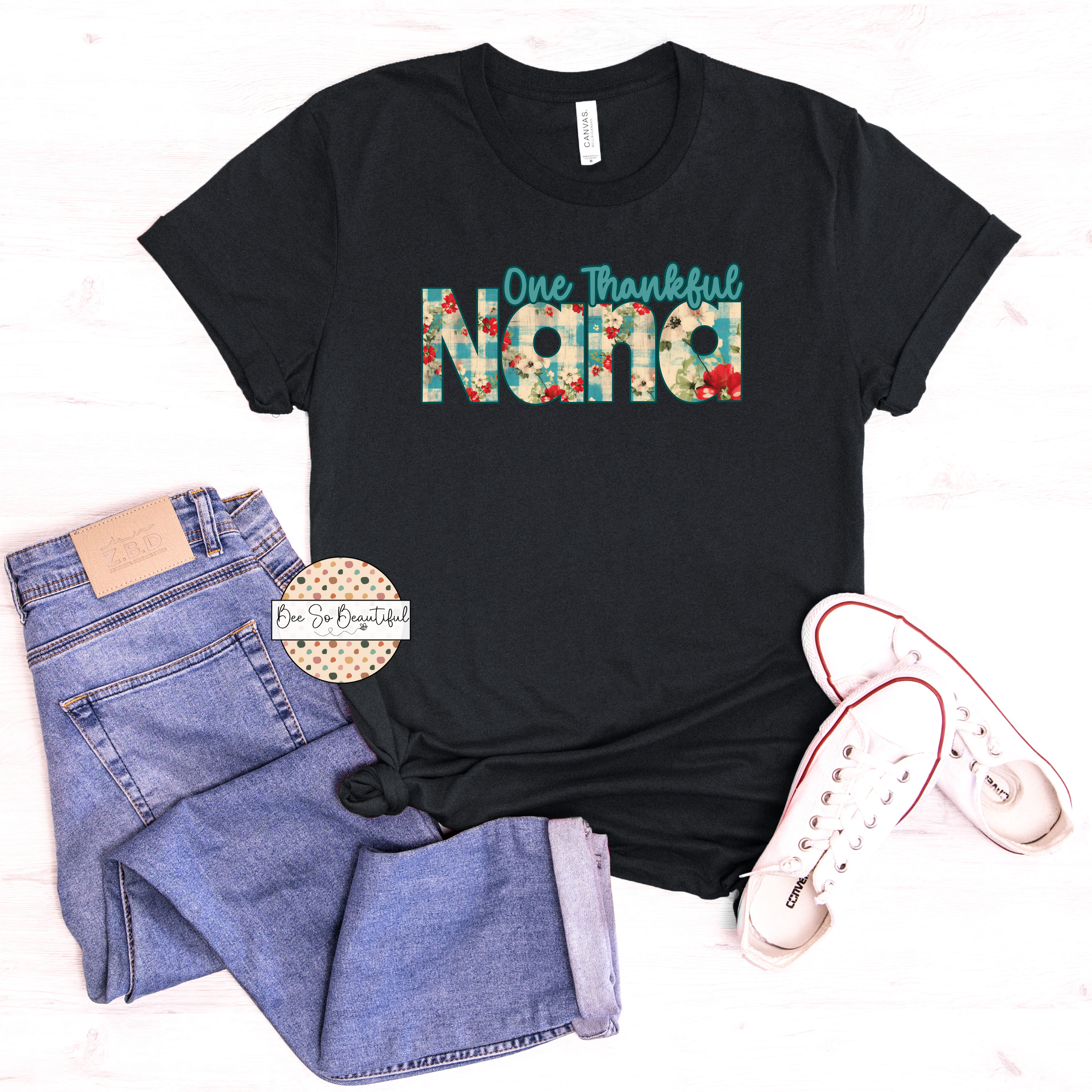 One Thankful Custom Plaid Floral