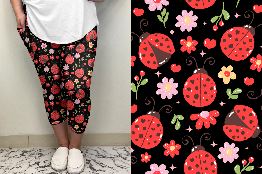 Cute Ladybug Capri w/ Pockets