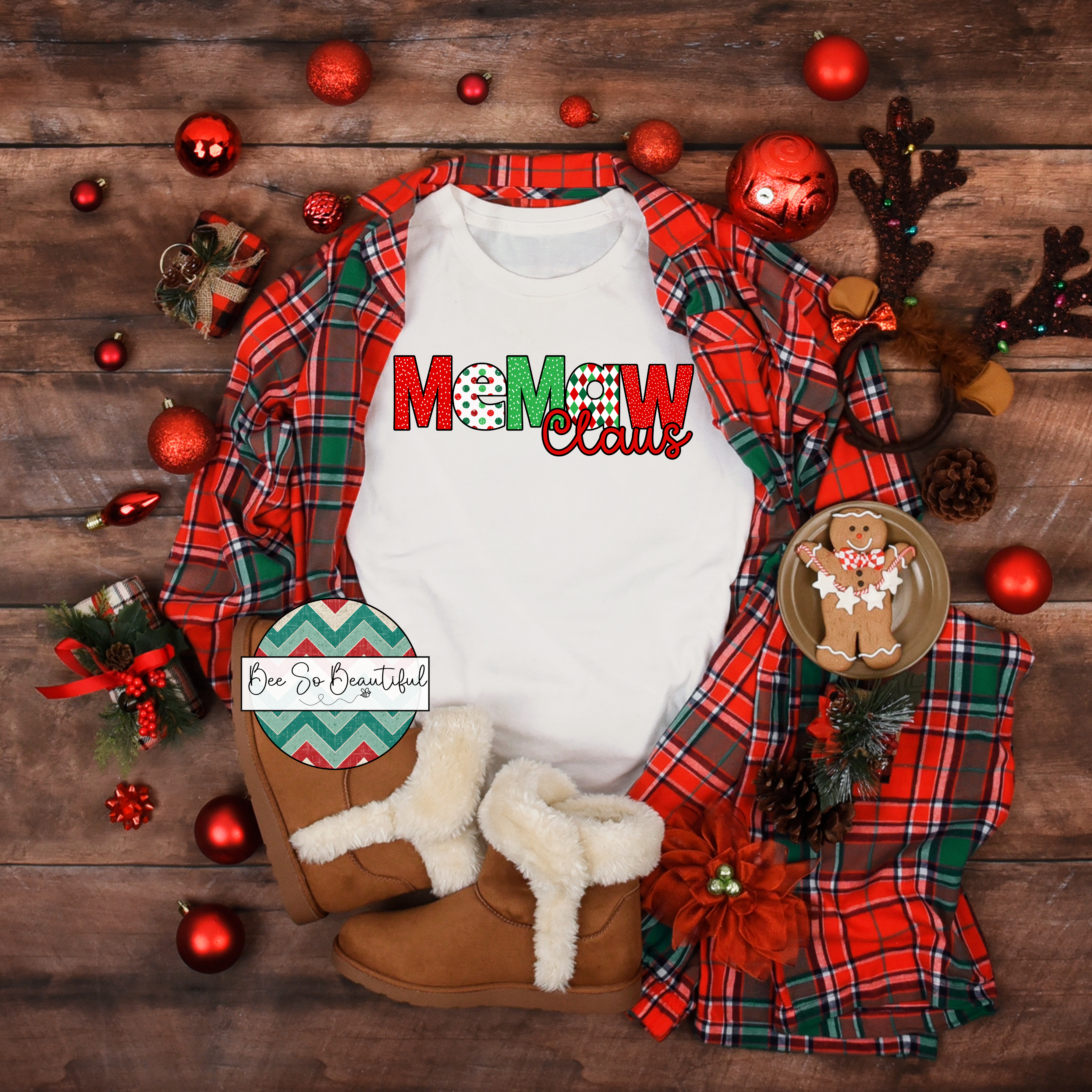 Custom Name Claus red and green