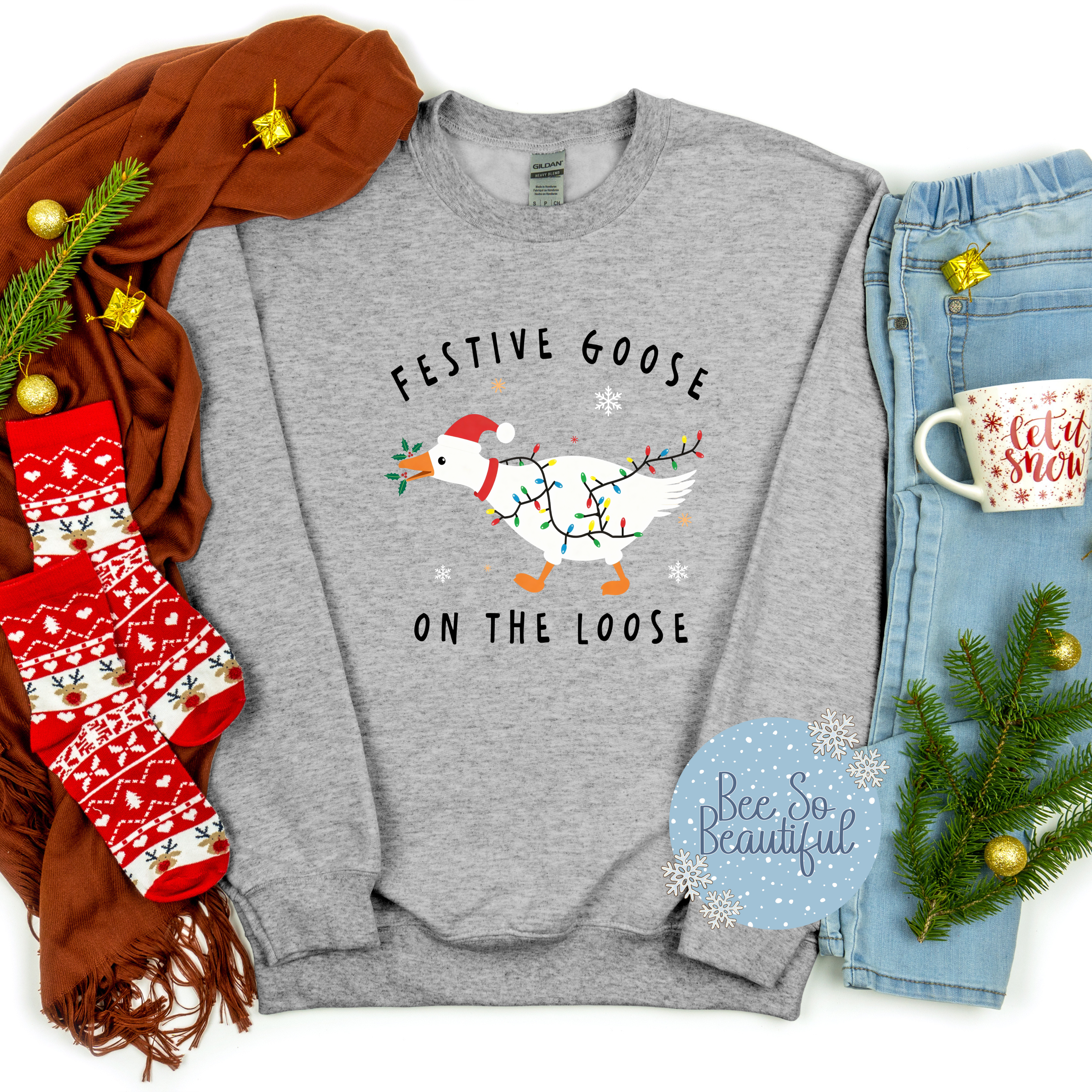 Festive Goose black text