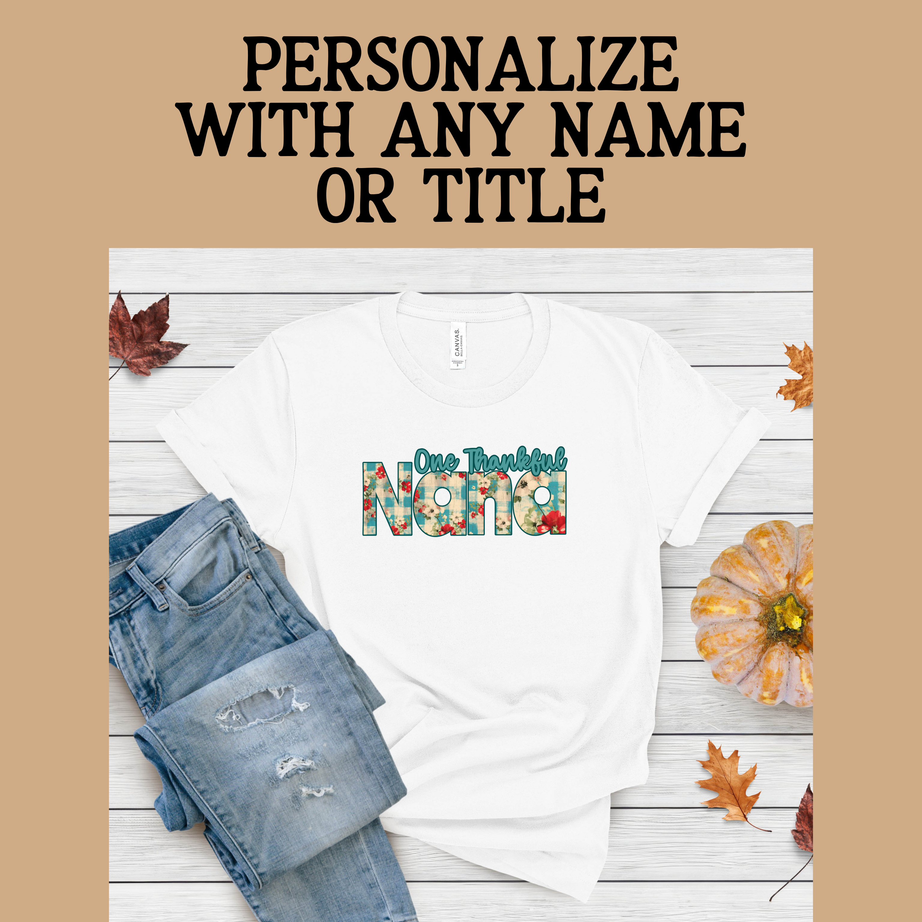 One Thankful Custom Plaid Floral