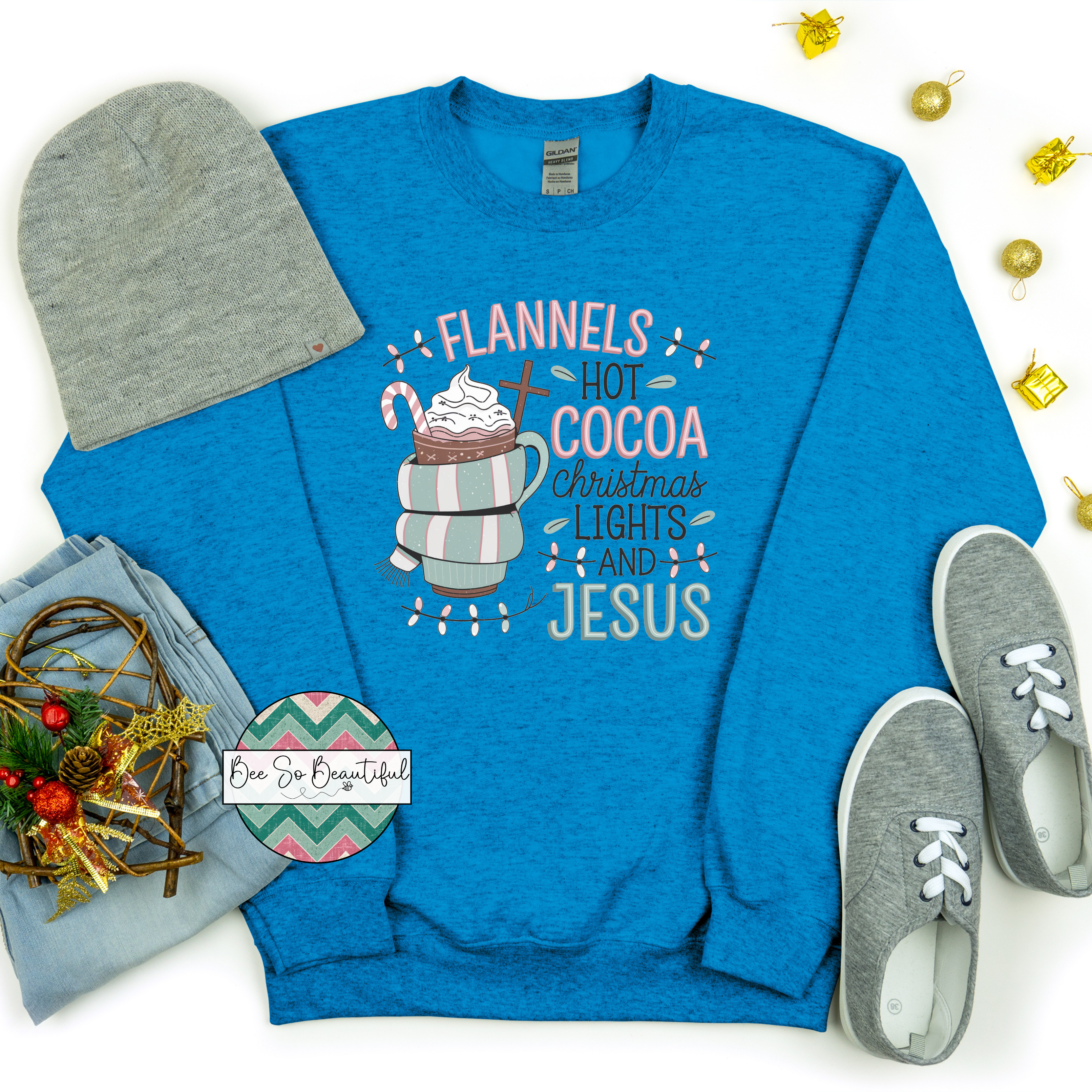 Flannels Hot Cocoa Christmas Lights And Jesus