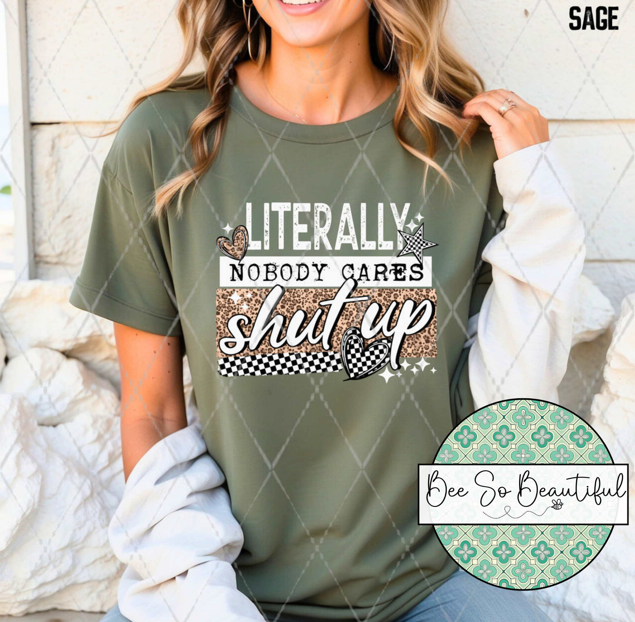 Literally Nobody Cares (black or white)