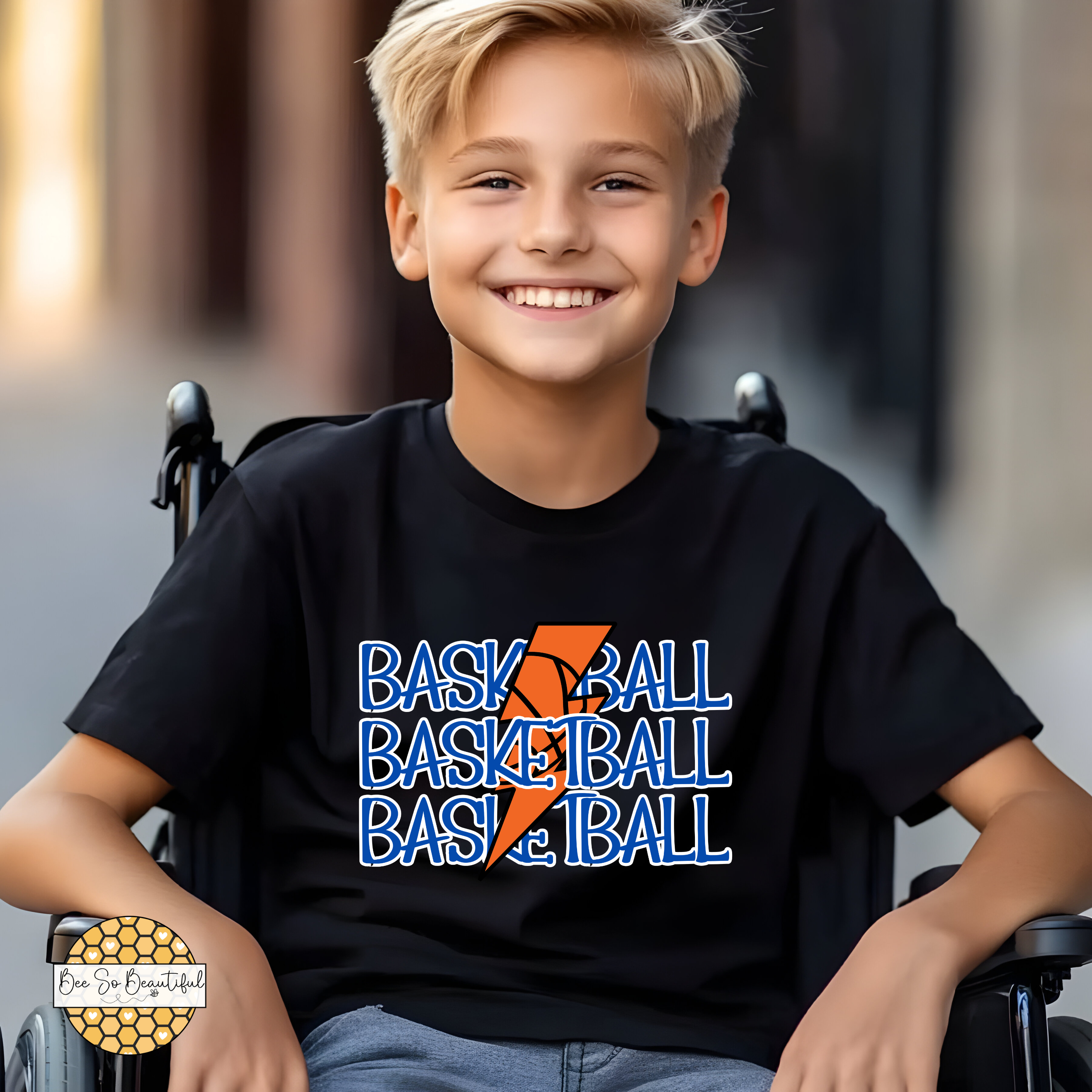 Basketball Lightning Bolt blue youth