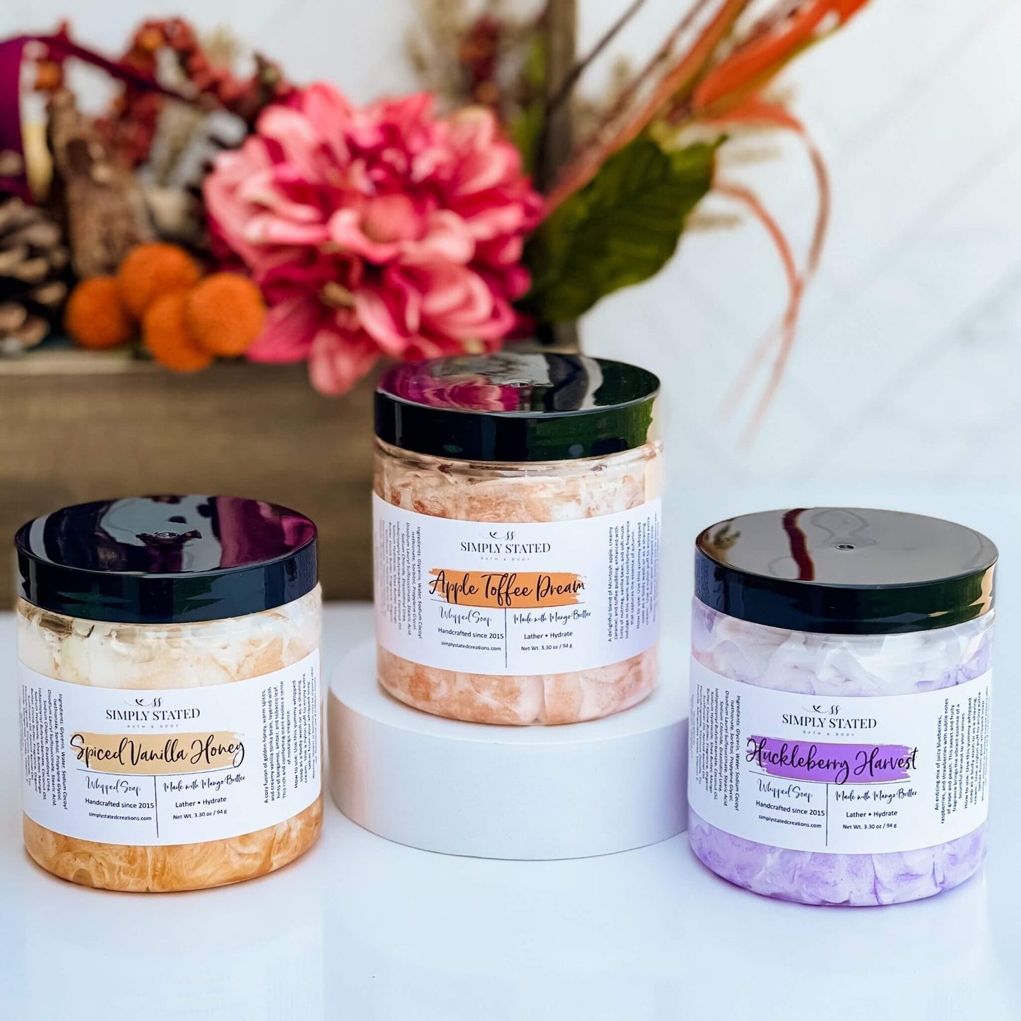 Experience the creamy indulgence of Autumn Vibes Whipped Soap, enriched with seasonal scents to transform your shower routine into a fragrant fall escape.