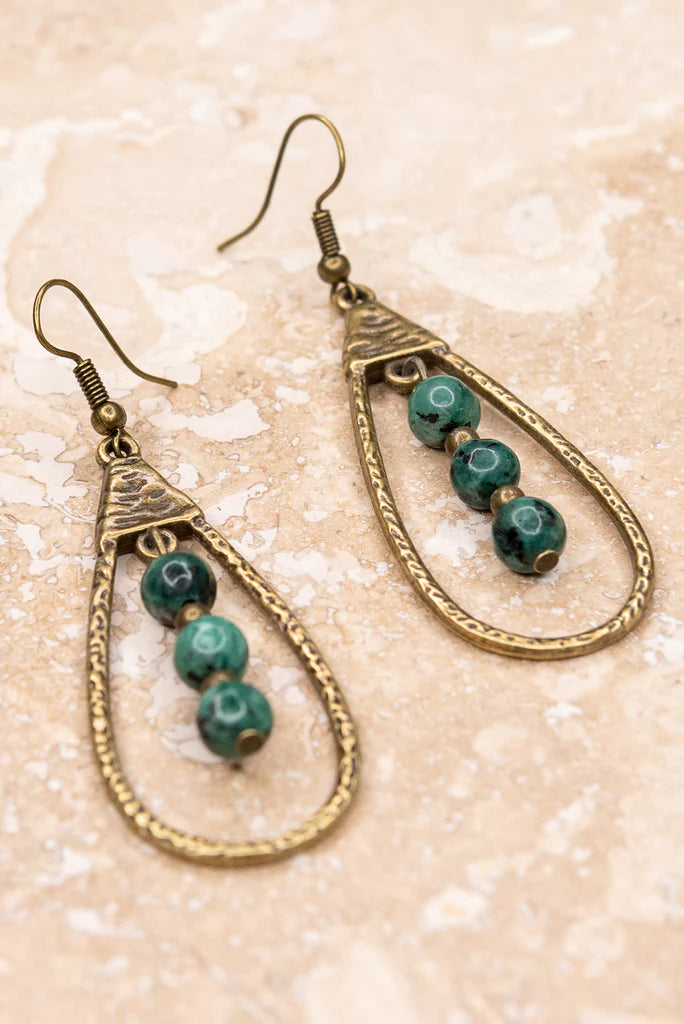 Sherri Earrings in African Turquoise