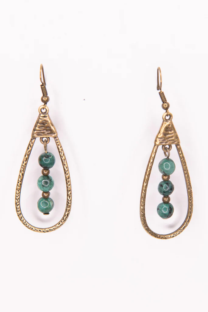 Sherri Earrings in African Turquoise
