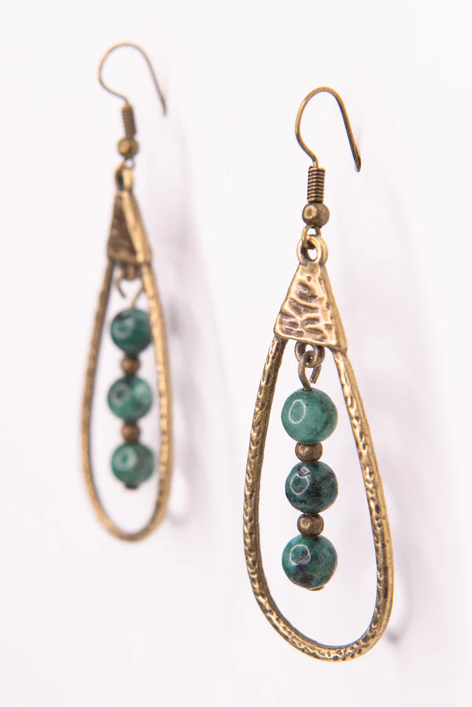 Sherri Earrings in African Turquoise