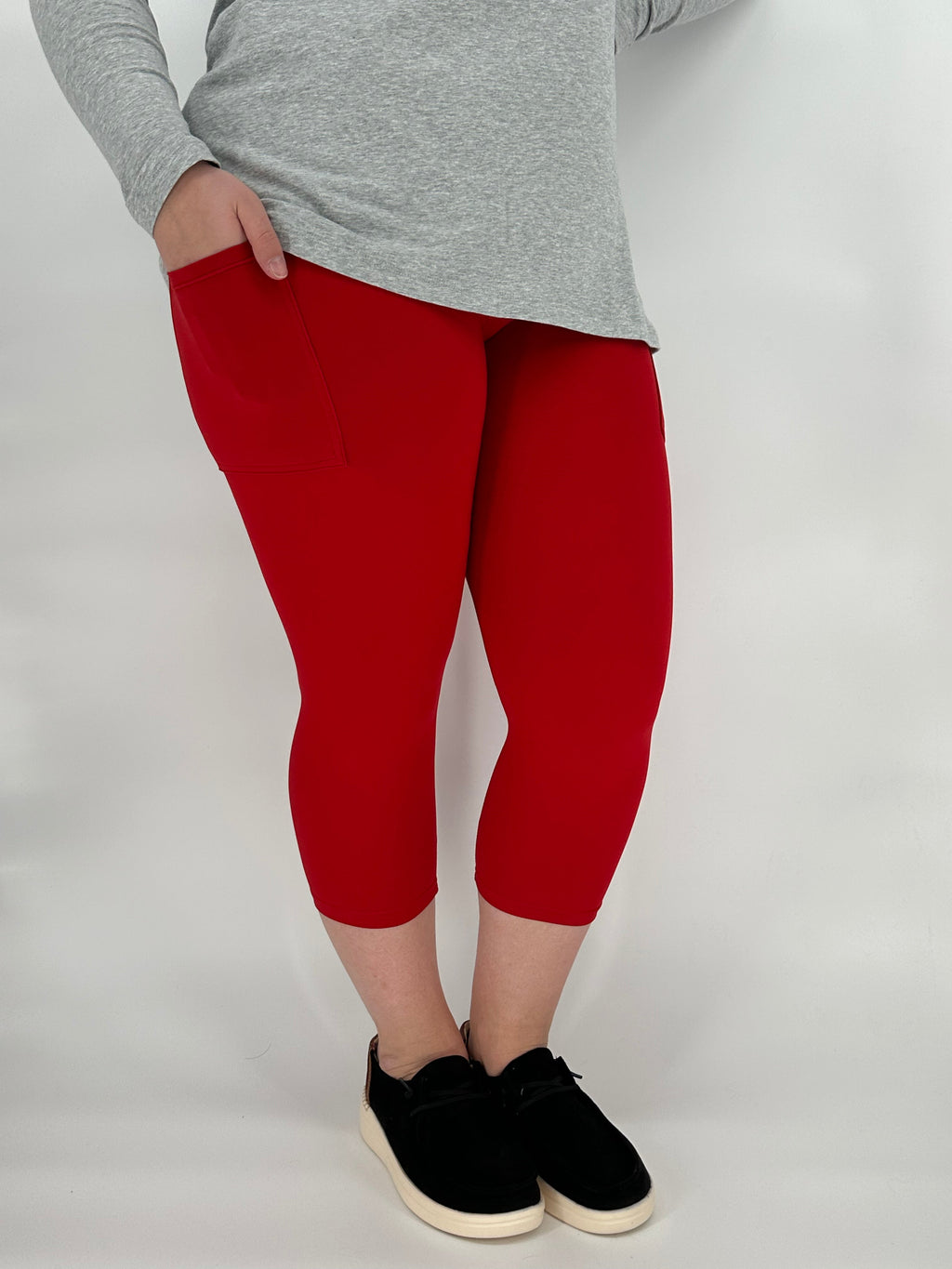 Ruby Red Leggings/Capri w/ Pockets