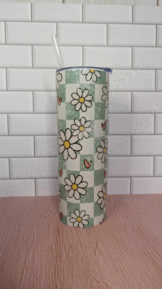 Checkerd Daisy Tumbler