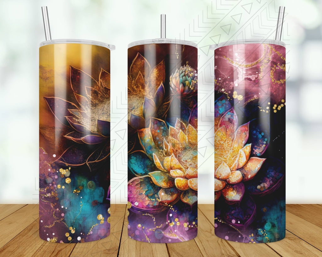 Lotus Alcohol Ink Tumbler