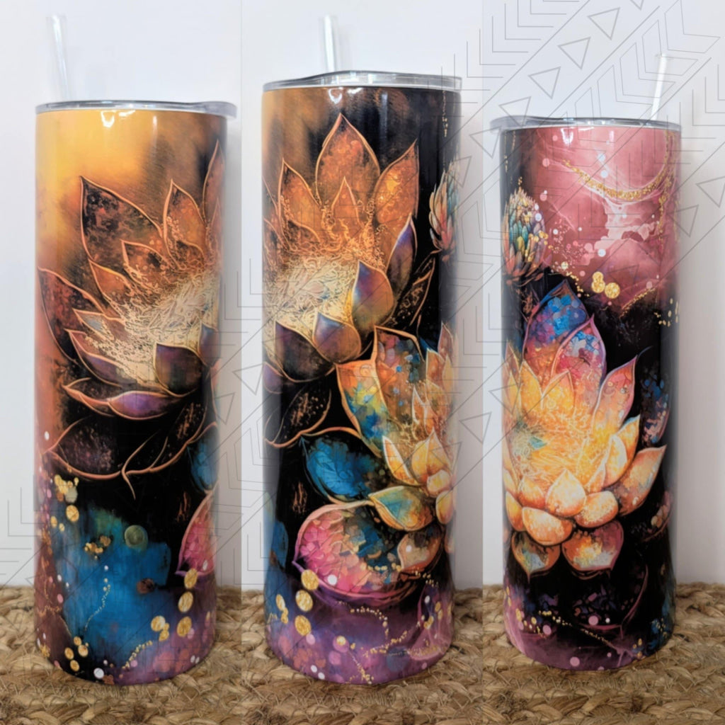 Lotus Alcohol Ink Tumbler Tumbler